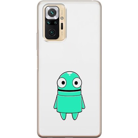 Yhteensopiva Puhelinkuori Xiaomi Xiaomi Redmi Note 10 Pro Turkoosi piirroshahmo isoilla silmillä ja iloisella persoonallisuudella yksinkertaisessa ku