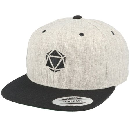 Gamerz - Grå snapback Caps - Black D20 Heather Grey Snapback @ Hatstore