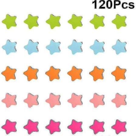Fargede Stjernemagneter, 120 stk Stjerner Magnetisk Klistremerke Tavle Magnet Klistremerke
