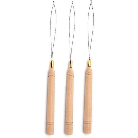 Hår Extensions Løkke Nål Tråder Træk Krog Værktøj Og Perle Applikator Værktøj Til Hår Eller Fjer Extensions - Træ Og Rustfrit Stål