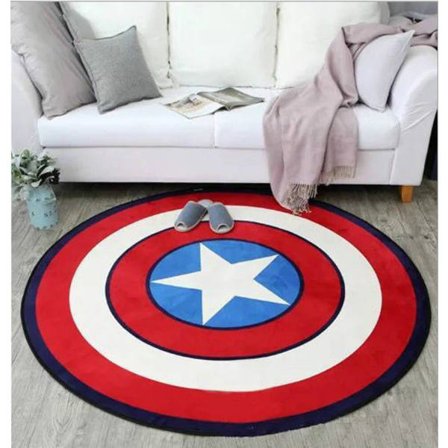 Avengers Shields Tufted Rug Tufted Polyester Bath Rug, Kids Bath (Rød)
