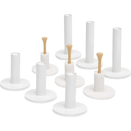 Golftees i gummi, 9-pakning - 3X av 1,5", 2,25" og 3,5" tees - Universell med golfmatter av kunstgress