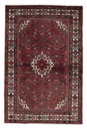 Hosseinabad Rug 106X159 Black/Dark Red Wool, Persia/Iran