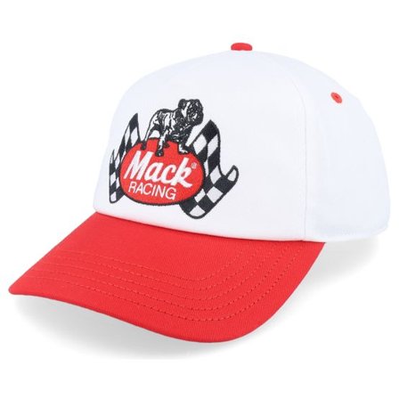 American Needle - Vit adjustable Keps - Mack Truck Roscoe White/Red A-Frame Adjustable @ Hatstore