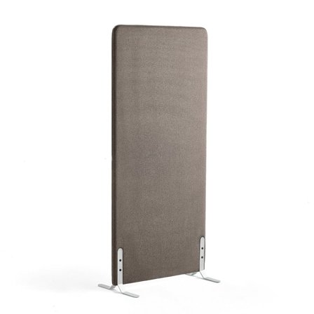 Floor screen ZONE, 1700x800x46 mm, fabric Hush, white legs, light brown