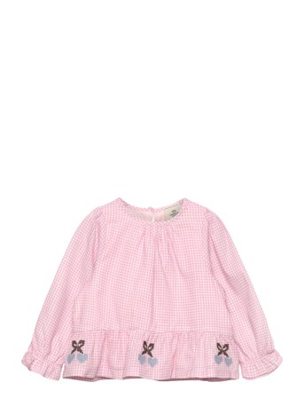 Copenhagen Colors | Houndstooth Blouse W. Emb. At Bottom Hem | 110