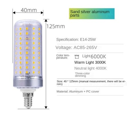 Majslampa LED Majslampa E14-25WSLIVER SLIVER E14-25WSliver