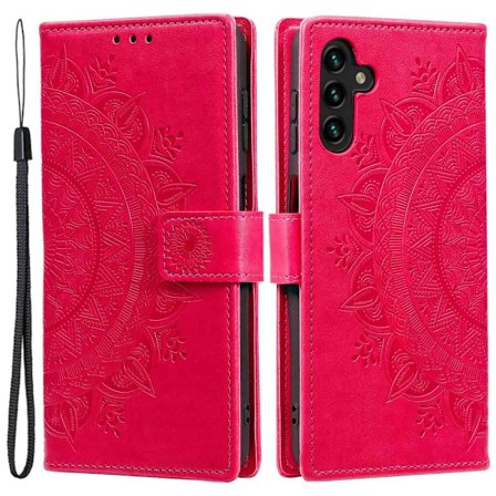 SKALO Samsung A54 5G Mandala lompakkokotelo - Cerise