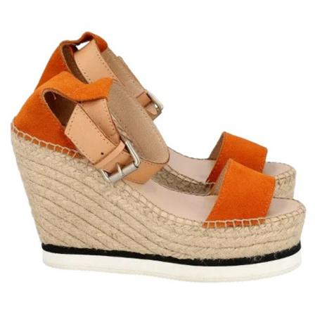 Chloé Pre-owned Pre-owned Ruskind sandaler Orange, Dame, Størrelse: 40 EU
