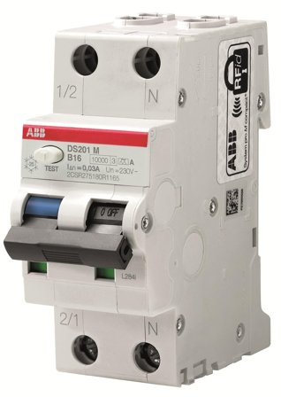 ABB 2CSR275180R2255 Personskyddsautomat 10kA, B-karakteristik, typ A DS201M M B25 A100, Anslutningsdon & kablar