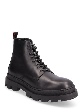 Graham_Halb_Ltzp Shoes Business Laced Shoes Svart HUGO