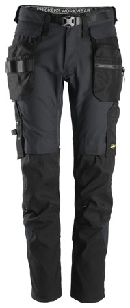 Snickers Workwear 6972 FlexiWork Arbetsbyxa stålgrå/svart, med stretch 52, Arbetskläder