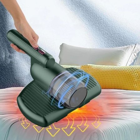 Håndholdt støvsuger madras trådløs seng støvsuger dyb madras rengøring højfrekvent dobbelt takt egnet til sengetøj sofa andre stofoverflader Gre...