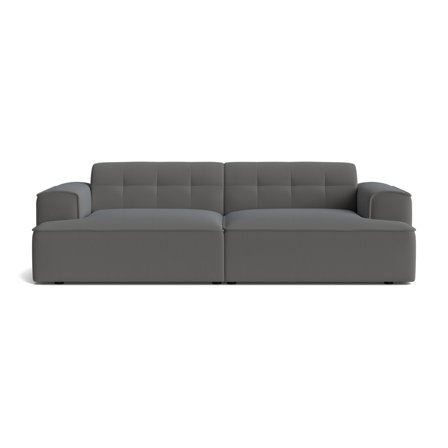 Marbella 3-Sitzer-Sofa in Lisboa Anthrazit, modernes Design mit geripptem Muster, komfortable Polsterung, ideal für Wohnzimmer, 75cm Höhe.