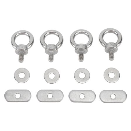 304 Rustfrit Stål Skinne Monteret Padeye med Pakning til Kajak Båd Elastiksnor