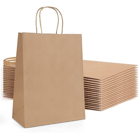 18 Presentpåse, Kraftpåse, Papperspåse, 23 * 12 * 30cm Kraftpåse, Presentpåse, Kraft