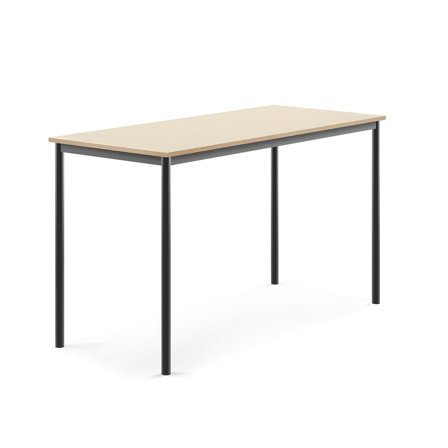 Desk BORÅS, 1600x700x900 mm, birch laminate, anthracite
