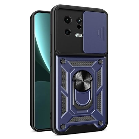 SKALO Xiaomi 13 5G Armor Hybrid Metallring Kameraslider - Blå