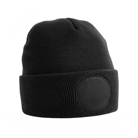 Beechfield Unisex Rund Patch Cuffed Beanie One Size Svart Black One Size