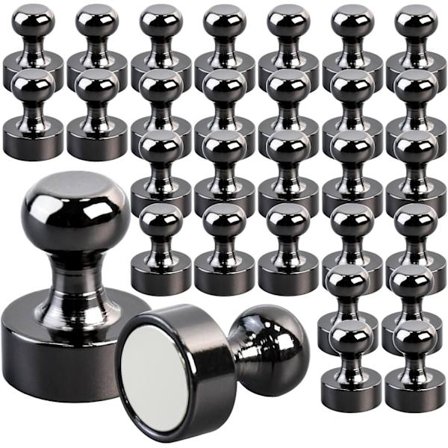 30-pak stærke magneter, små neodymmagneter til køleskab, whiteboard, magnetisk tavle, håndværk, hjemmekontor og skole, minimagneter Black-XF8- Black