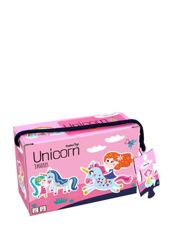 Little Bright S - 3 Puzzle - Unicorns Toys Puzzles And Games Puzzles Multi/mønstret Einhorn