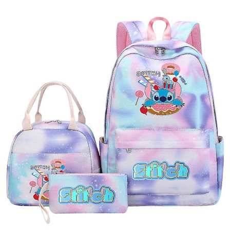 3 stk. Lilo Stitch Rygsæk Kvinde Mand Rejse Skoletaske Høj Kvalitet Teenagere Mochilas