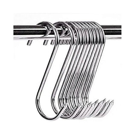 S-krok rustfritt stål pigger s kjøttkrok s metallkrok krok s type kjøttkrok tørking 19cm*3.5mm 5 stk