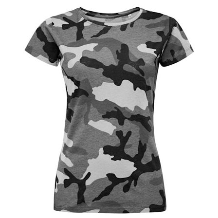 SOLS Dam/Dam Camo Kortärmad T-Shirt Grå Camo