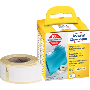 Etikett Hvit Dymo 50x12 mm