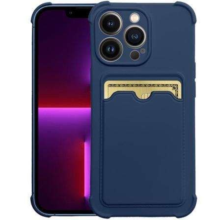 Iphone 13 Pro Max Skal Med Korthållare - Navy Blå