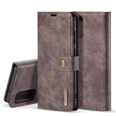 DG.MING 2-in-1 Magnet Plånbok Samsung Galaxy S20 Ruskea