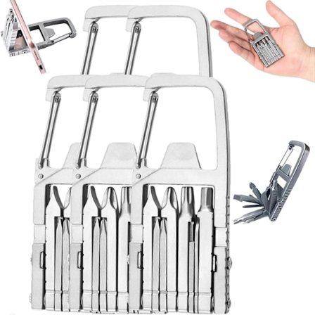 Jawbreaker Mini Tool, Jawbreaker Officiell - 12-i-1 Mini Jawbreaker Multiverktyg, Ultra Mini med Flasköppnare (3 st) (LGL)