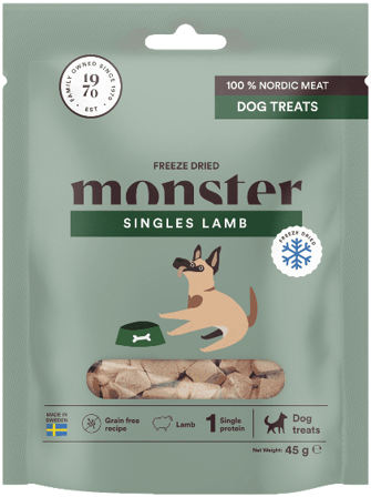Monster Dog Treats Freeze Dried Lamb pakastekuivattuja makupaloja lammas 45 g - Monster