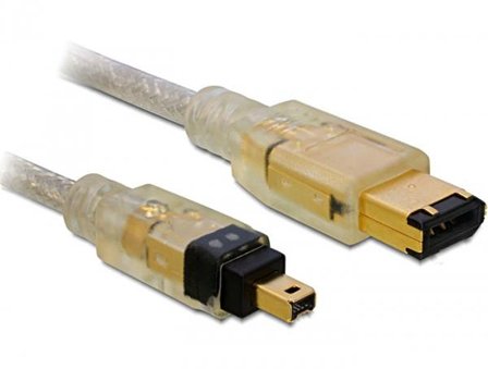 Delock IEEE 1394-kabel - 6 pin FireWire til 4 pin FireWire - 2 m