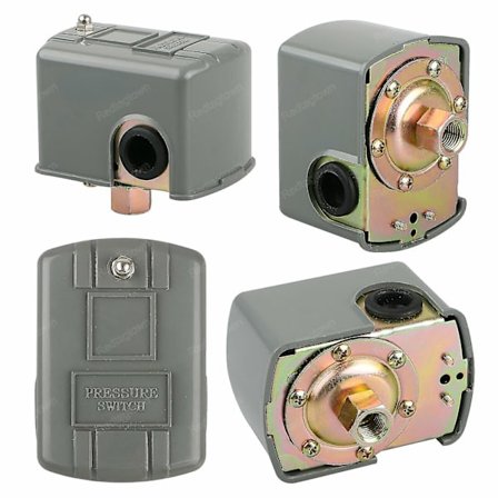 Trykkbryter for vannpumpe med justerbar dobbelfjær, 20-40 PSI