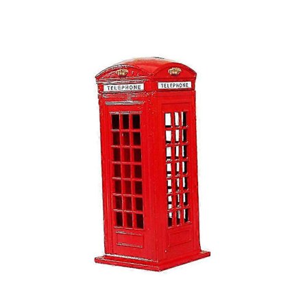 13cm Dekoration London Telefonkiosk Spargris Brevlåda Ornament Metallhantverk Dekoration