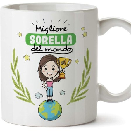 Sorella Tazza/Mugg Världens Bästa Syster Original Presentidé Födelsedag Mugg Bästa Syster i Keramik. 330 ml