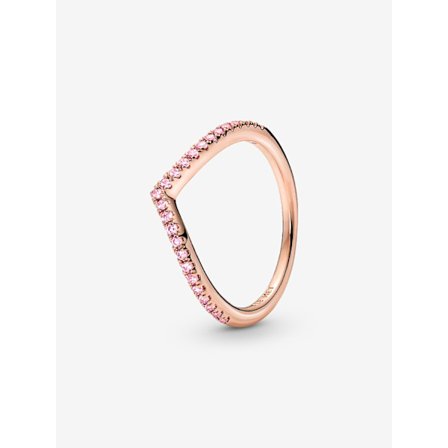Pandora - P Timeless Wish Sparkling Pink Ring - 14k roséguldplätering