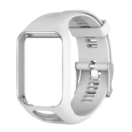 Silikonarmband Ersättning Reserv Armband för Tomtom Runner 2 Sportklocka (Vit)