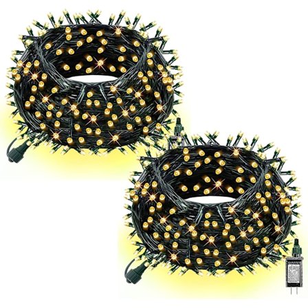 Valonauha 200 LED-lampulla, 20 metriä pitkä, joulukoristeluun Lämmin valkoinen 400 LEDiä