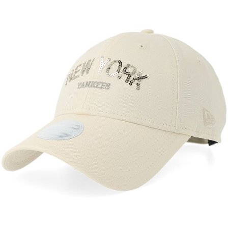 New Era - MLB Beige adjustable Keps - New York Yankees Womens Sequin Wordmark 9FORTY N Light Terracotta @ Hatstore