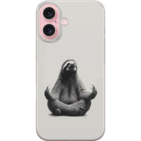 Kompatibel Mobilcover til Apple iPhone 16 Afslappet dovendyr i meditation, sød fredelig design der spreder rolig energi med humoristisk charme og hygg