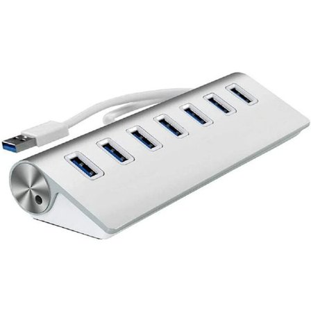 Aluminium USB 3.0 Hub, 7 Super Speed USB 3.0 Data Ports, Kompatibel med Windows PC Laptop