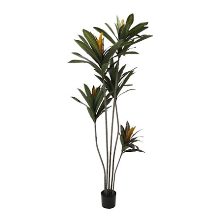 Kunstigt træ i potte, 200 cm PVC, grønt med sort fod