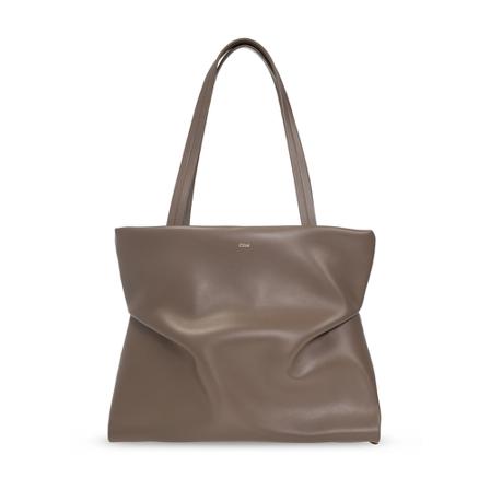 Chloé, Judy Shopper Bag Bruin, Dames, Maat:ONE Size,linnen