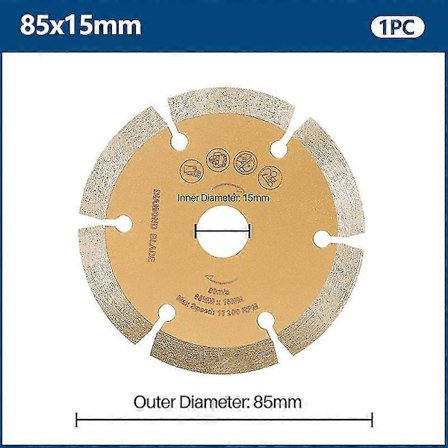 Diamant savklinge 85/89/115mm tørskærende diamant skæreskive til skæring af beton keramisk mursten marmor sten rundsavklinge