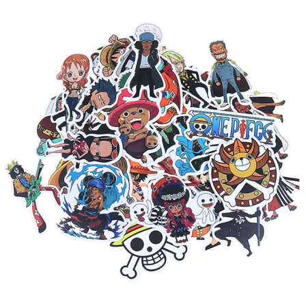 50 stk. Anime One Piece Luffy klistermærker til bil, bærbar computer, skateboard, rygsæk, Shytmv One Size