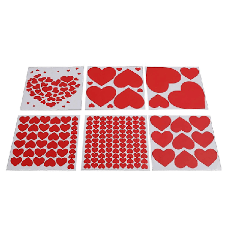 6 st Alla hjärtans dag Kärlek Värme Klistermärken Självhäftande Röda Hjärtan Alla hjärtans dag Väggdekaler för Jubileum Bröllopsdekor Festtillbehör