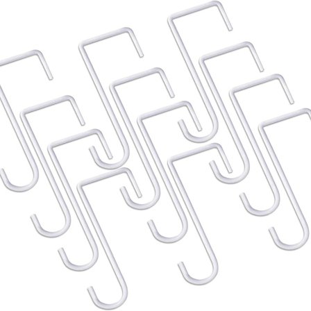 12 hæklede kroge i vinyl, 2 hæklede kroge i terrassen på 6