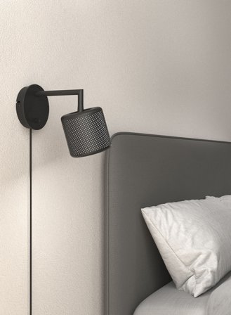 Grain vegglampe - matt sort